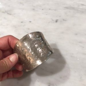 Hammered sterling silver cuff bracelet